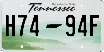 TN license plate H7494F