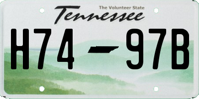 TN license plate H7497B