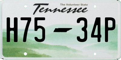 TN license plate H7534P