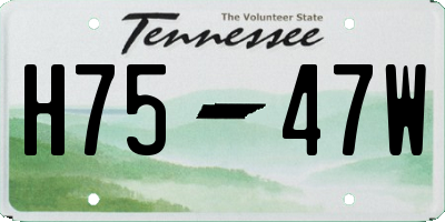 TN license plate H7547W