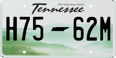 TN license plate H7562M