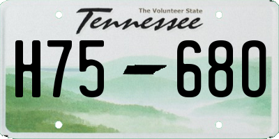 TN license plate H7568O