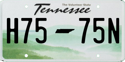 TN license plate H7575N