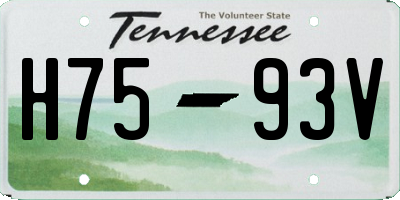 TN license plate H7593V