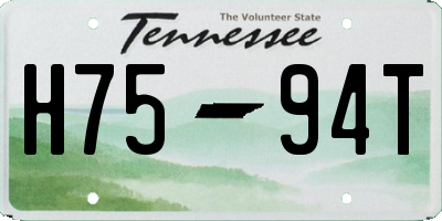 TN license plate H7594T