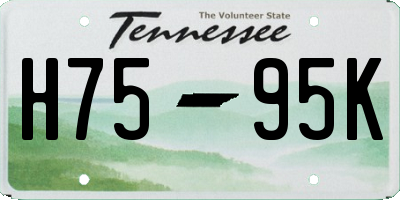 TN license plate H7595K