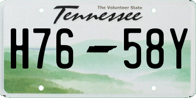 TN license plate H7658Y