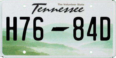 TN license plate H7684D