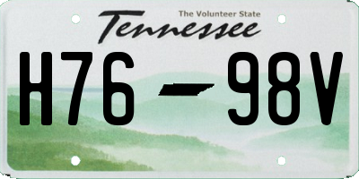 TN license plate H7698V