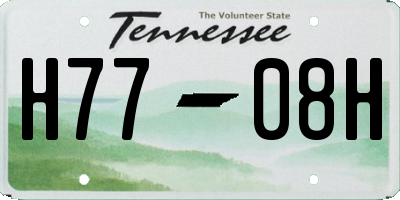 TN license plate H7708H