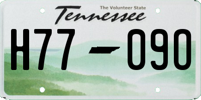 TN license plate H7709O