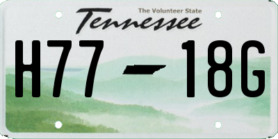 TN license plate H7718G