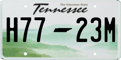 TN license plate H7723M