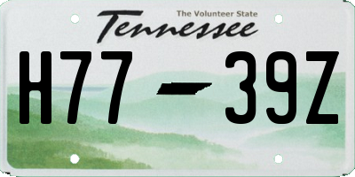 TN license plate H7739Z