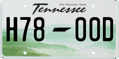 TN license plate H7800D