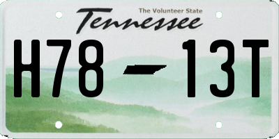 TN license plate H7813T