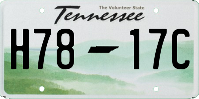 TN license plate H7817C