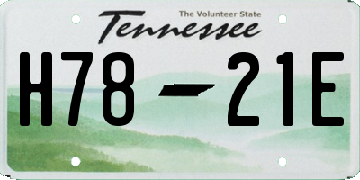 TN license plate H7821E