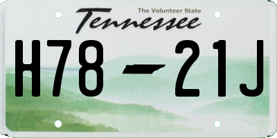 TN license plate H7821J