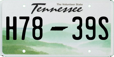 TN license plate H7839S