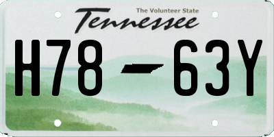 TN license plate H7863Y
