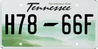 TN license plate H7866F