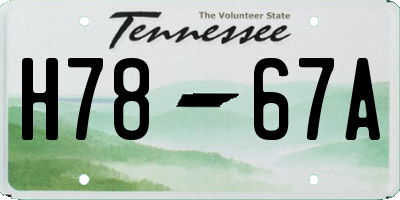 TN license plate H7867A