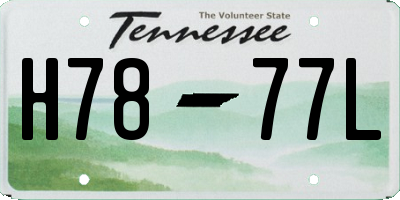 TN license plate H7877L