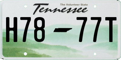TN license plate H7877T