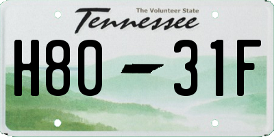 TN license plate H8031F
