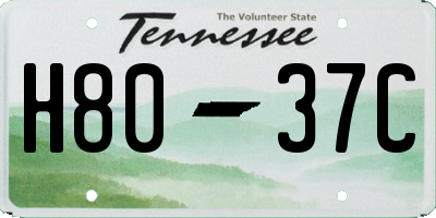 TN license plate H8037C