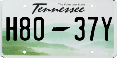 TN license plate H8037Y