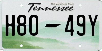 TN license plate H8049Y