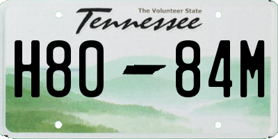 TN license plate H8084M
