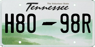TN license plate H8098R