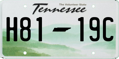 TN license plate H8119C