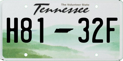 TN license plate H8132F
