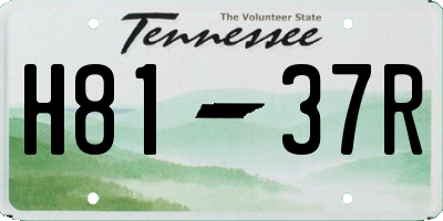 TN license plate H8137R