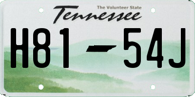 TN license plate H8154J