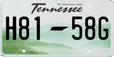 TN license plate H8158G