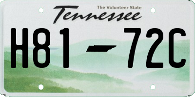 TN license plate H8172C