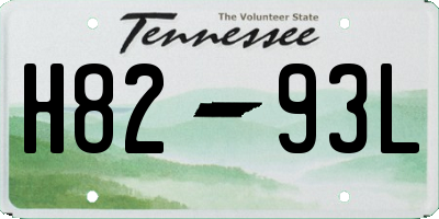 TN license plate H8293L