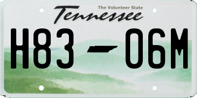 TN license plate H8306M