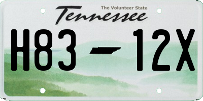 TN license plate H8312X