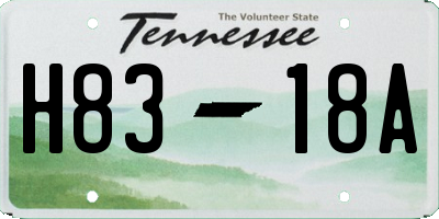 TN license plate H8318A