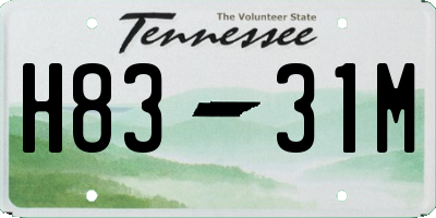 TN license plate H8331M