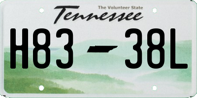 TN license plate H8338L