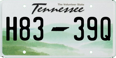 TN license plate H8339Q