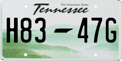 TN license plate H8347G