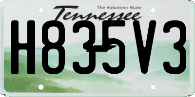 TN license plate H835V3